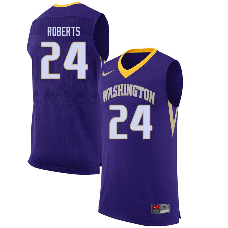 Men #24 Nate Roberts Washington Huskies College Basketball Jerseys Sale-Black